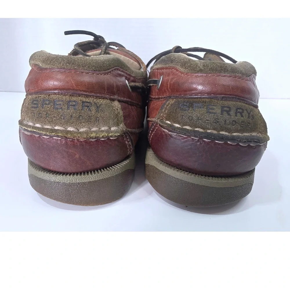 Sperry Top-Sider Mako Collection Brown Leather Boat Shoes Deck Shoes 9.5 CALLOUT
